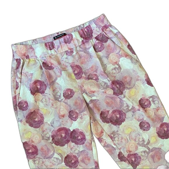 Victorinox Swiss Army Pink Floral Elastic Waistband Joggers Size Large - Picture 7 of 10